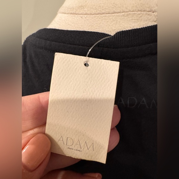 Adam Lippes Black V-Neck Long Sleeve Top - Picture 3 of 7